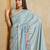 grey digital printed crackle silk blend saree