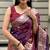 purple banarasi silk blend intricate self weave saree