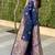 navy blue banarasi silk blend intricate self weave saree