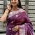 purple banarasi silk blend intricate self weave saree