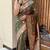 green banarasi silk blend intricate self weave saree