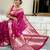 pink banarasi silk blend intricate self weave saree