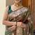 green banarasi silk blend intricate self weave saree