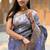 grey banarasi silk blend intricate self weave saree