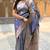 grey banarasi silk blend intricate self weave saree