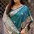 blue banarasi silk blend intricate self weave saree