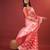 peach jacquard saree with all over work pallu
