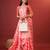 peach jacquard saree with all over work pallu