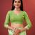 green jacquard saree with all over work pallu