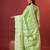 green jacquard saree with all over work pallu