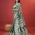 green jacquard saree with all over work pallu
