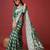 green jacquard saree with all over work pallu