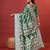 green jacquard saree with all over work pallu