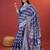blue jacquard saree with all over work pallu