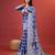 blue jacquard saree with all over work pallu