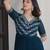 Rama georgette sequins multithreaded bead embroidered ruffle flared gown