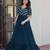 Rama georgette sequins multithreaded bead embroidered ruffle flared gown