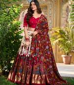 Floral kalamkari Print Lehenga set.