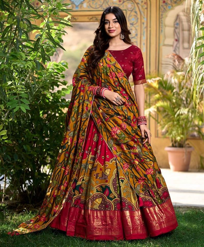 Royal Radiance in Traditional kalamkari Lehenga