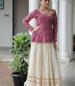 Ethnic Lehenga with Gota-Patti Lace and Bandhani Print Work With  Kutchi Gamthi Patchework.