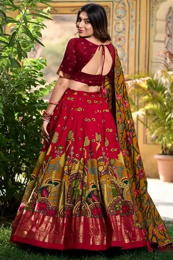 Traditional kalamkari print Lehenga set