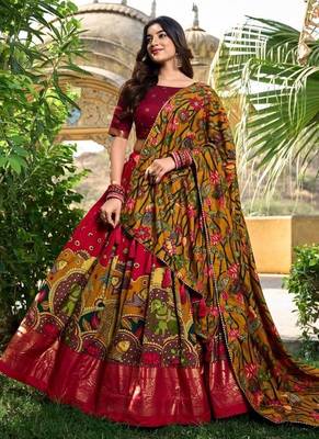 Traditional kalamkari print Lehenga set 3