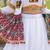 White Navratri Gamthi work Cotton kediya with lehenga