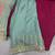 Green Embroidered Chinon Semi-Stitched Anarkali Salwar Suit With Stitched Bottom