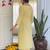 Yellow viscose chanderi heavy thread embroidery work with jacquard printed dupatta kurta pant set