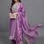 Purple chinon viscose heavy thread embroidery with sequins work kurta pant set