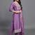 Purple chinon viscose heavy thread embroidery with sequins work kurta pant set