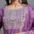 Purple chinon viscose heavy thread embroidery with sequins work kurta pant set