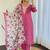 Dark pink viscose chanderi heavy thread embroidery work with printed dupatta kurta pant set