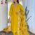 Mustard rayon heavy thread embroidery work with printed dupatta kurta pant set