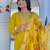 Mustard rayon heavy thread embroidery work with printed dupatta kurta pant set