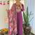 Wine viscose chanderi heavy thread embroidery work with printed dupatta kurta pant set