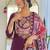 Wine viscose chanderi heavy thread embroidery work with printed dupatta kurta pant set
