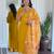 Mustard viscose chanderi heavy thread embroidery with sequins work kurta pant set