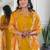 Mustard viscose chanderi heavy thread embroidery with sequins work kurta pant set