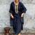 Navy blue viscose chanderi heavy thread embroidery with sequins work kurta pant set