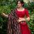 Elegant Red Lehenga Choli with Black Paisley Print Dupatta