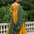 Vibrant Mustard Yellow Lehenga Choli with Green Printed Dupatta