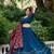 Elegant Teal Blue Lehenga Choli with dark Red Printed Dupatta