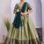 Radiant Olive Green Lehenga with Peacock Motif Border and green Dupatta