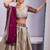 Regal Beige and Maroon Traditional Lehenga choli with Embroidered Detailing