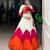 Vibrant Color-Blocked Lehenga with Elegant Crop Top