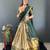 Elegant South Indian Traditional Lehenga in Olive Green and Gold