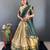 Elegant South Indian Traditional Lehenga in Olive Green and Gold