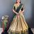 Elegant South Indian Traditional Lehenga in Olive Green and Gold