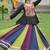Multi-Colored Ethnic Skirt with Embroidered Black Blouse